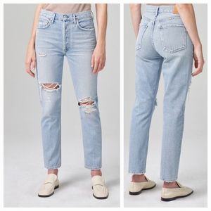 Citizens of Humanity Charlotte High Rise Crop Disressed Light Wash Ocean Fall 30